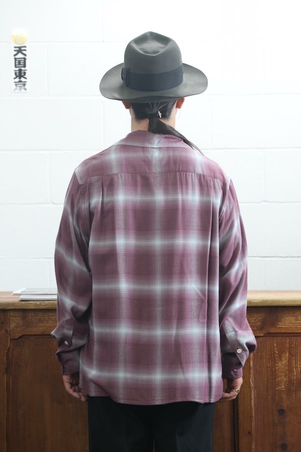 WACKO MARIA】ワコマリア OMBRE CHECK OPEN COLLAR SHIRT L/S ( TYPE-2