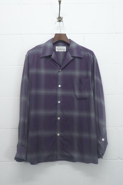 wackomaria ombre check shirt パープル サイズM