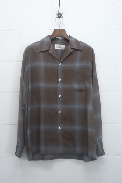 WACKO MARIA】ワコマリア OMBRE CHECK OPEN COLLAR SHIRT L/S ( TYPE-1 ...