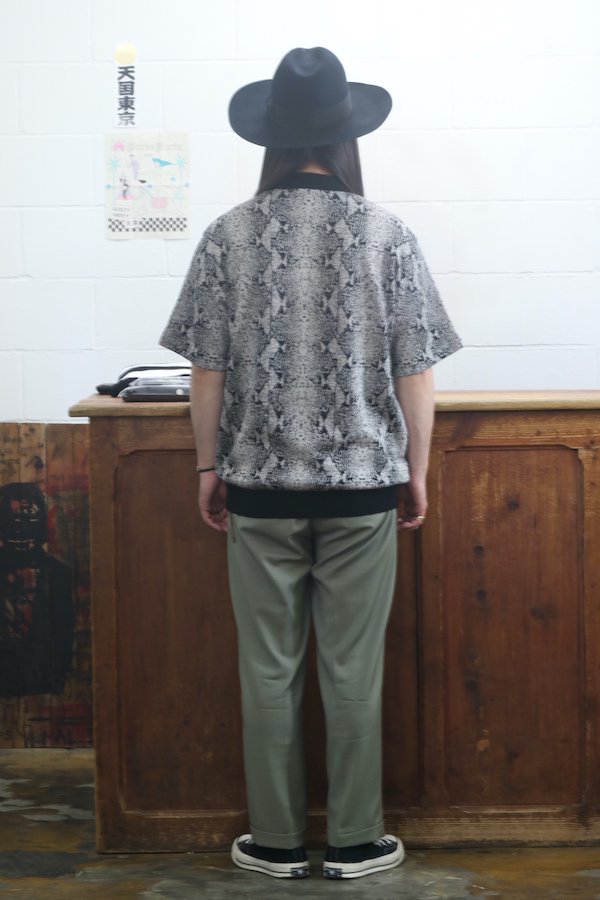 WACKO MARIA】ワコマリア PYTHON KNIT POLO SHIRT（GLAY） - TIGHT