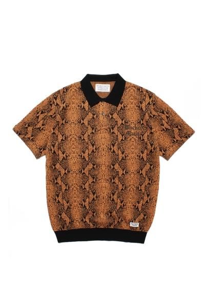 WACKO MARIA】ワコマリア PYTHON KNIT POLO SHIRT（ORANGE） - TIGHT