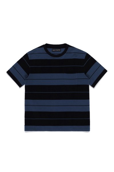 WACKO MARIA】ワコマリア STRIPED CREW NECK T-SHIRT (NAVY-BLACK