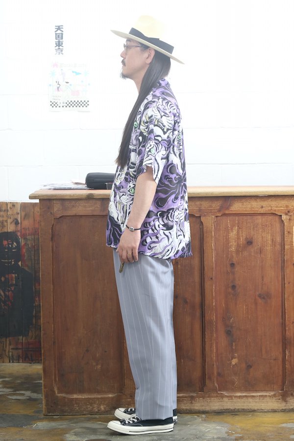 WACKO MARIA】ワコマリア PLEATED TROUSERS ストライプ( TYPE-2 )(L