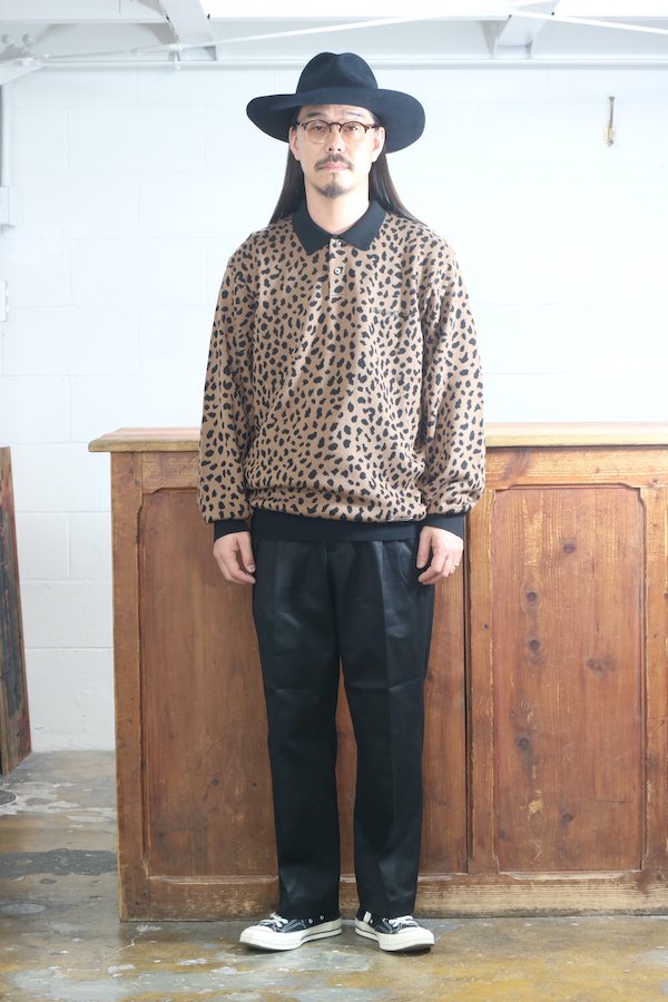 WACKO MARIA】ワコマリア LEOPARD KNIT POLO SHIRT (BROWN) - TIGHT