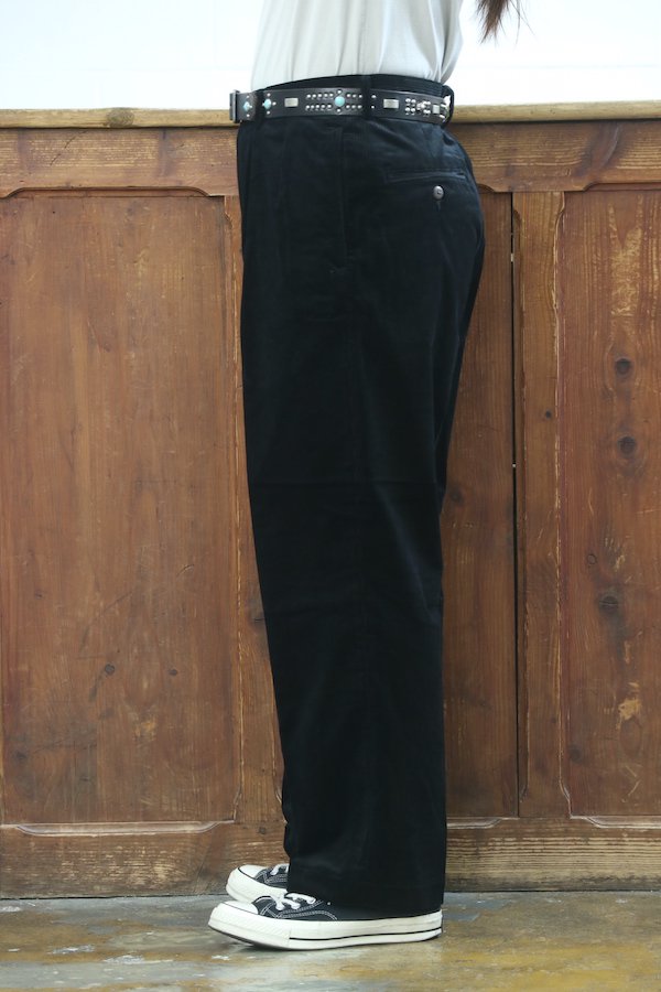 WACKO MARIA】ワコマリア DOUBLE PLEATED CORDUROY TROUSERS (BLACK 