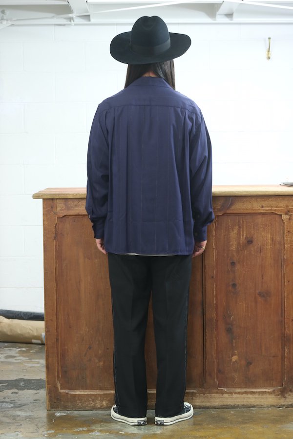 WACKO MARIA】ワコマリア KASURI OPEN COLLAR SHIRT L/S (NAVY