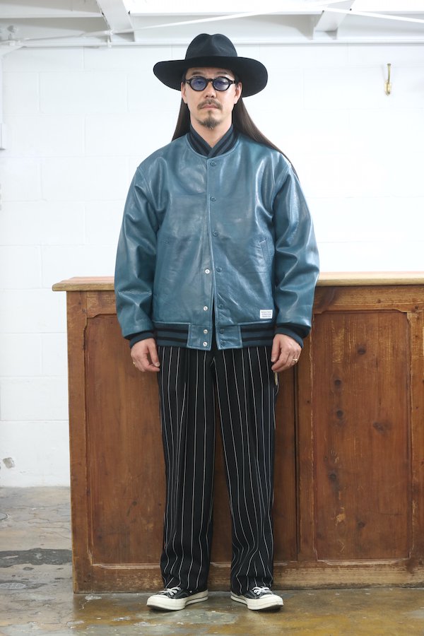 【WACKO MARIA】ワコマリア LEATHER VARSITY JACKET -A- ( TYPE-2 ) (BLUE) -  TIGHT｜GERUGA/LOST CONTROL/OLD　JOE＆CO./GANGSTERVILLE/GLADHAND/WACKO  MARIA/ADDICT ...