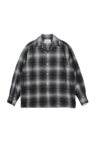 WACKO MARIA】ワコマリア OMBRE CHECK OPEN COLLAR SHIRT L/S ( TYPE-3