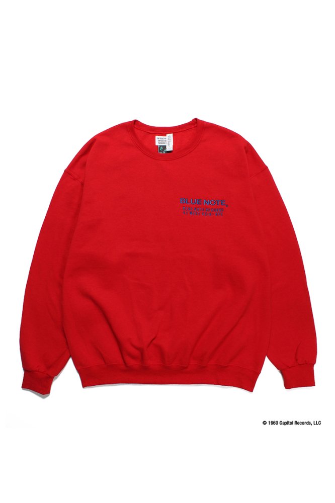 【WACKO MARIA】ワコマリア BLUE NOTE / CREW NECK SWEAT SHIRT ( TYPE-3 ) (RED) -  TIGHT｜GERUGA/LOST CONTROL/OLD　JOE＆CO./GANGSTERVILLE/GLADHAND/WACKO ...