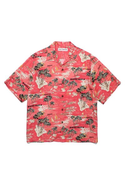 WACKO MARIA】ワコマリア HAWAIIAN SHIRT S/S ( TYPE-1 )（RED） - TIGHT｜GERUGA/LOST  CONTROL/OLD JOE＆CO./GANGSTERVILLE/GLADHAND/WACKO MARIA/ADDICT CLOTHES正規取扱通販