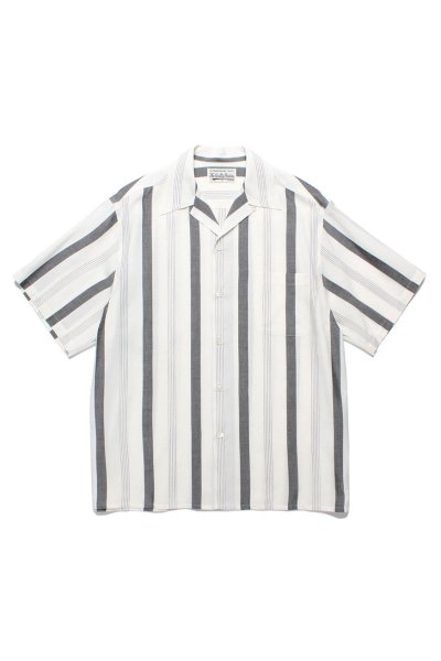 WACKO MARIA】ワコマリア STRIPED OPEN COLLAR SHIRT S/S ( TYPE-1 ) (WHITE) -  TIGHT｜GERUGA/LOST CONTROL/OLD JOE＆CO./GANGSTERVILLE/GLADHAND/WACKO MARIA/ADDICT  CLOTHES正規取扱通販