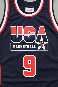 <img class='new_mark_img1' src='https://img.shop-pro.jp/img/new/icons16.gif' style='border:none;display:inline;margin:0px;padding:0px;width:auto;' />MITCHELL&NESS AUTHENTIC JERSEY USA OLYMPIC JORDAN【NVY/RED】