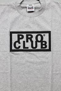 PROCLUB HEAVY WEIGHT S/S TEE BIG BOX LOGO GRY