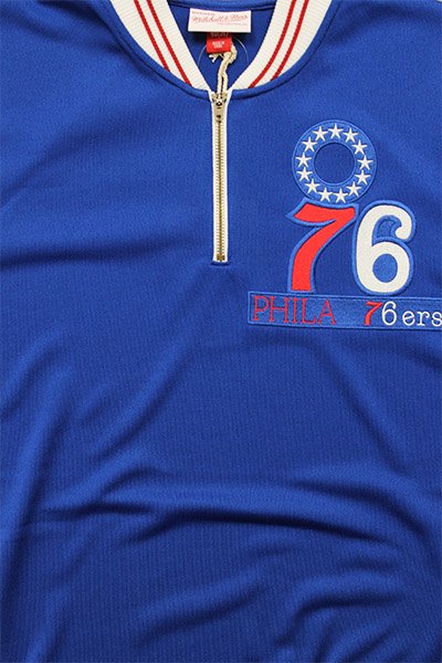 MITCHELL&NESS AUTHENTIC S/S SHOOTING JERSEY 76ers【BLU/RED】 - YSM23