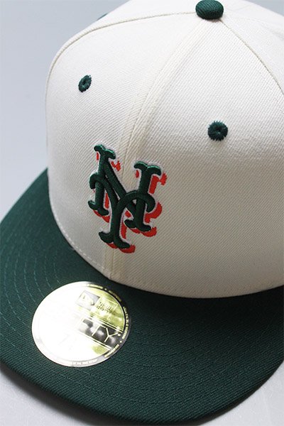 YSM別注 NEWERA 59fifty METS NEWYORK PATCH【OFF WHITE/D.GRN/ORG