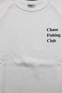 Chaos Fishing Club LOGO RAGLANWHT