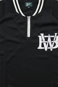 <img class='new_mark_img1' src='https://img.shop-pro.jp/img/new/icons16.gif' style='border:none;display:inline;margin:0px;padding:0px;width:auto;' />WOODBLOCK HALF ZIP MESH GAME SHIRTBLK