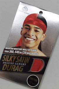 SILKY DU-RAG 2TONEBLACK/RED