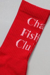 Chaos Fishing Club 1PAC LOGO SOCKSRED/WHT