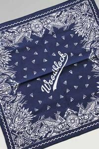 WOODBLOCK BANDANA SCARFNVY