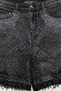 CONCEPT LA STONE DOUBLE KNEE DENIM SHORTSBLACK