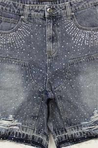 CONCEPT LA STONE DOUBLE KNEE DENIM SHORTSINDIGO