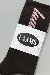 LAAMS SCRIPT SOCKSBROWN/PINK