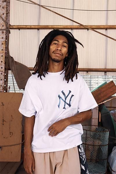 WOODBLOCK x TSUYOSHI YAMANAKA NEW YORK T-SHIRT【WHT/NVY