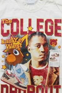 TAPPEDIN VINTAGE STYLE TEE KANYE College DropoutOFF WHITE