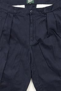 WOODBLOCK 2TUCK HERRINGBONE TROUSER NVY