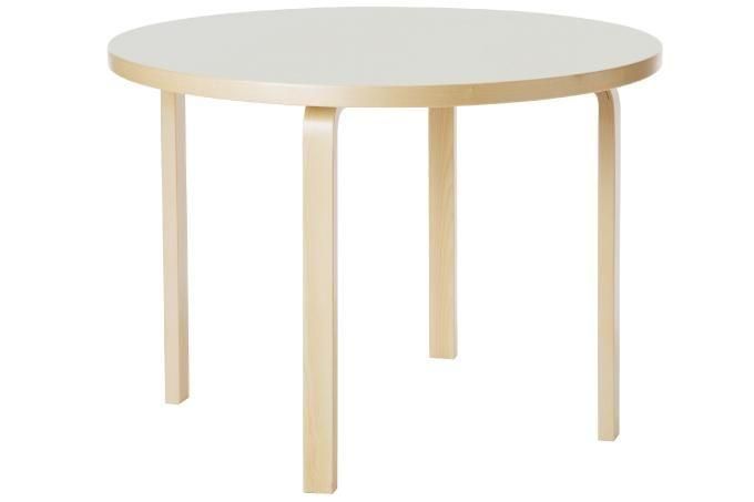 【送料無料】【数量限定仕様】【ライトグレーラミネート】Artek アルテック ダイニングテーブル 90A(直径100cm x 高さ72cm)ライトグレーラミネート天板 Alvar Alatoデザイン