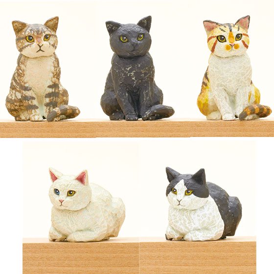 キタンクラブ　ART IN THE POCKET　はしもとみお　猫の彫刻　全5種フルセット