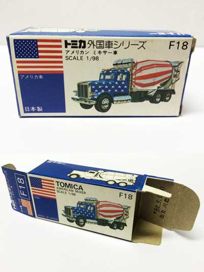 トミカ F18 アメリカン ミキサー車 青箱（耳無・記載有り） TMC00539 