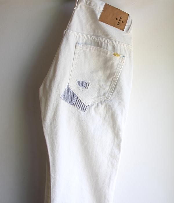  VINTAGE WHITE DENIM PEG SLIM JEANS 