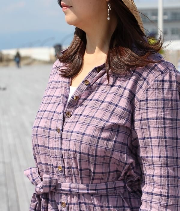 <img class='new_mark_img1' src='https://img.shop-pro.jp/img/new/icons5.gif' style='border:none;display:inline;margin:0px;padding:0px;width:auto;' />�� Fab Garden �� CHECK SHIRT ONE PIECE DRESS