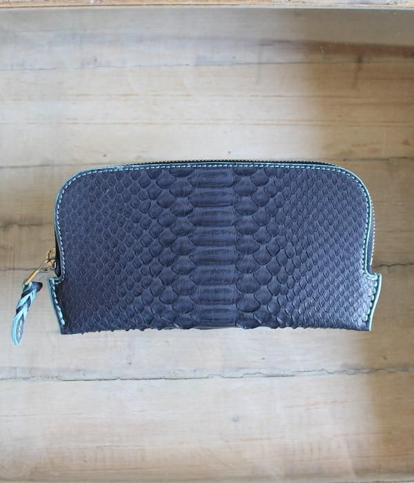 &DRAKKAR シェル型パイソン長財布 PYTHON SHELL WALLET LONG / Navy - DOPE&DRAKKAR OFFICIAL