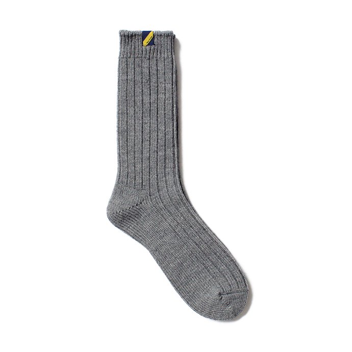 137428882 Trad Marks / Old Rib Socks Angora アンゴラ混リブソックス - Dark Grey 01
