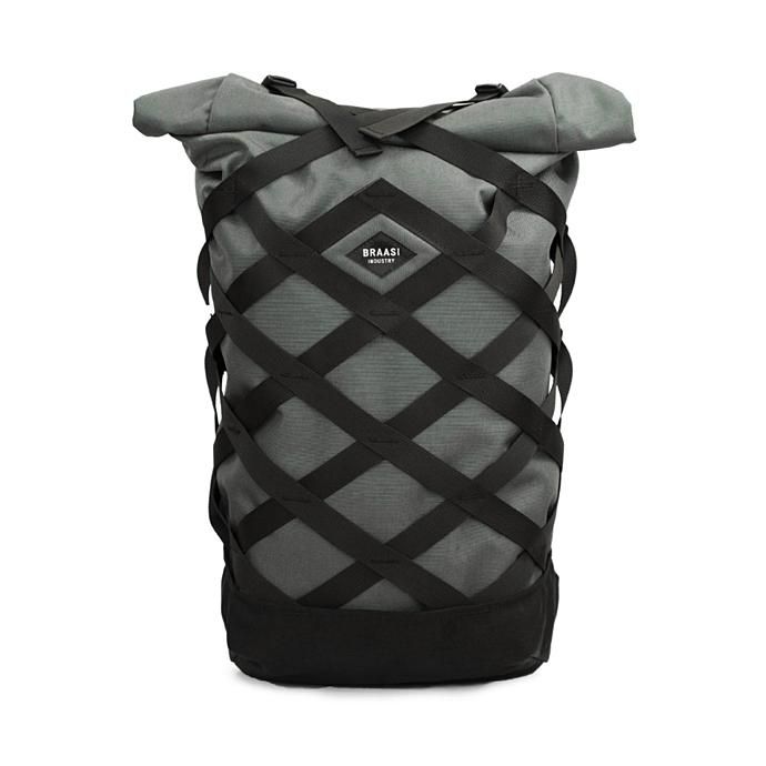 141647680 BRAASI INDUSTRY / WICKER - 28L Grey 耐水ロールトップバックパック 01