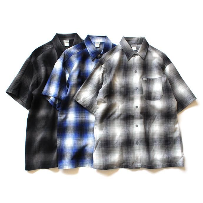141703084 CalTop / 2000 オンブレチェック S/Sシャツ - Black/Charcoal 02