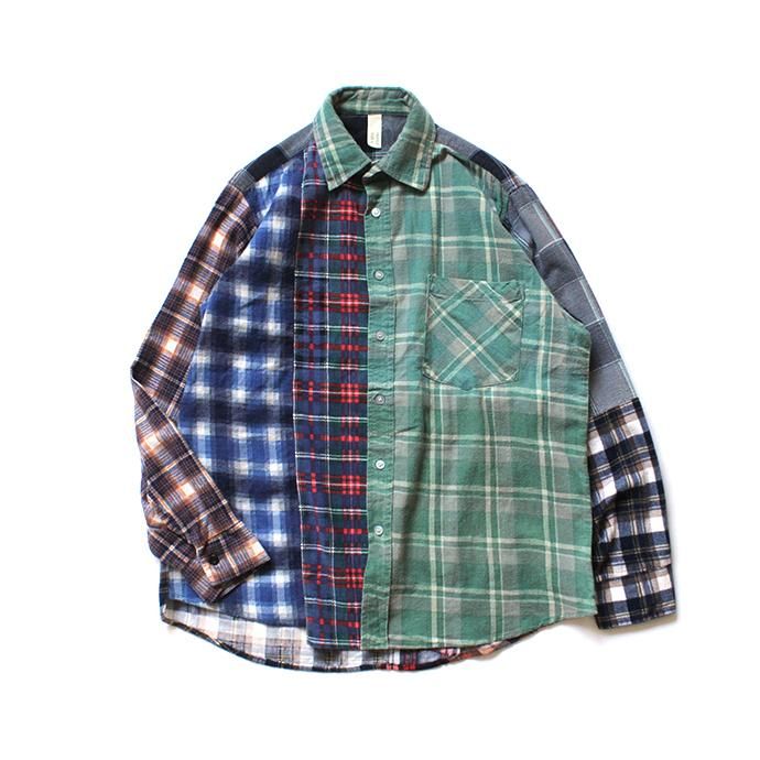 146903293 Hexico / Deformer Switching Color Ex. Printed Plaid Flannel Shirts リメイクプリントネルシャツ L - 02 01