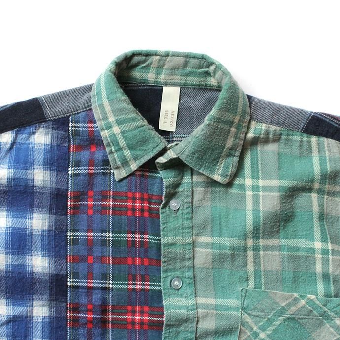 146903293 Hexico / Deformer Switching Color Ex. Printed Plaid Flannel Shirts リメイクプリントネルシャツ L - 02 02