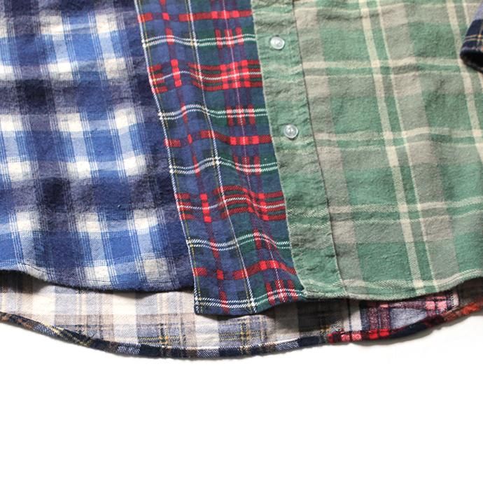 146903293 Hexico / Deformer Switching Color Ex. Printed Plaid Flannel Shirts リメイクプリントネルシャツ L - 02 02
