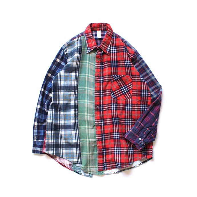 146903320 Hexico / Deformer Switching Color Ex. Printed Plaid Flannel Shirts リメイクプリントネルシャツ L - 03 01