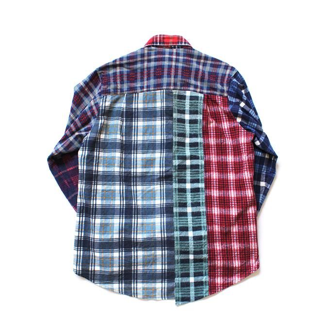 146903320 Hexico / Deformer Switching Color Ex. Printed Plaid Flannel Shirts リメイクプリントネルシャツ L - 03 02