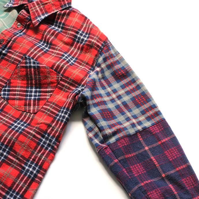 146903320 Hexico / Deformer Switching Color Ex. Printed Plaid Flannel Shirts ᥤץȥͥ륷 L - 03 02