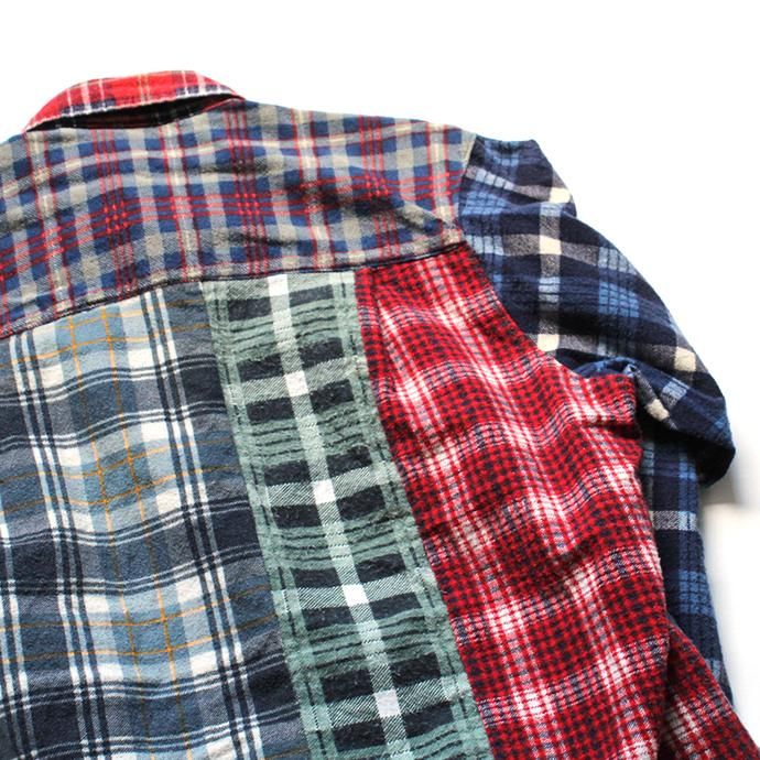 146903320 Hexico / Deformer Switching Color Ex. Printed Plaid Flannel Shirts リメイクプリントネルシャツ L - 03 02