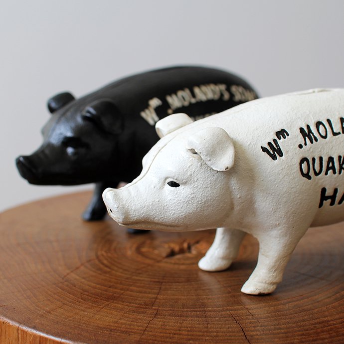 Hams Standing Pig Bank - White ハムズスタンディングピッグバンク