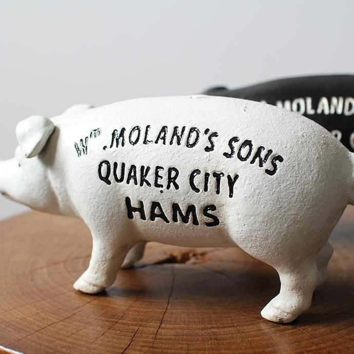 148451872 Hams Standing Pig Bank - White ハムズスタンディングピッグバンク 02