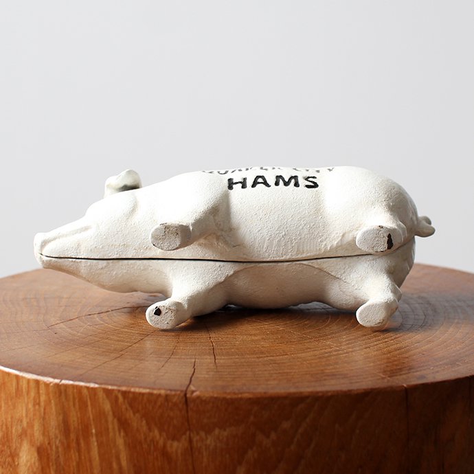 148451872 Hams Standing Pig Bank - White ハムズスタンディングピッグバンク 02