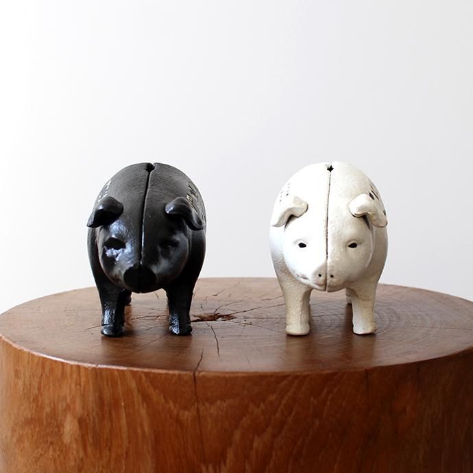 148451872 Hams Standing Pig Bank - White ハムズスタンディングピッグバンク 02